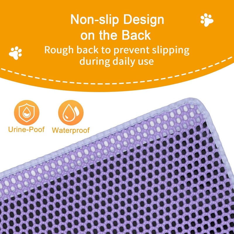 UF-SHARP Cat Litter Box Mat-Super Large 47''x36'' Litter Trapping Mat for Cat-XXL Litterbox Matt for Floor-2 Layer Catcher Rug for Pet kitty Litterbox-Waterproof Urine Proof,Non-Slip - Image 4